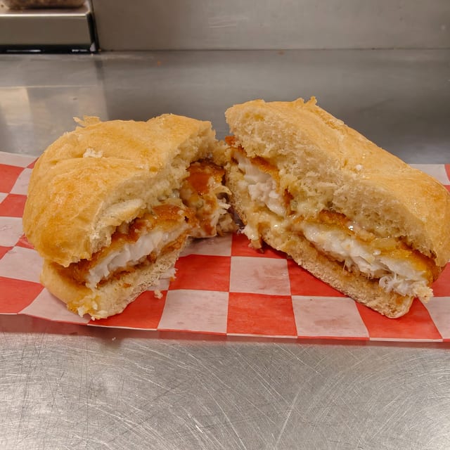 Beer Battered Cod Fillet Sandwich.