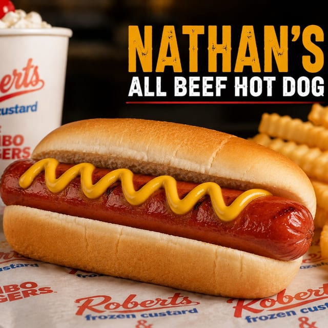 Nathan's All Beef Hot Dog.