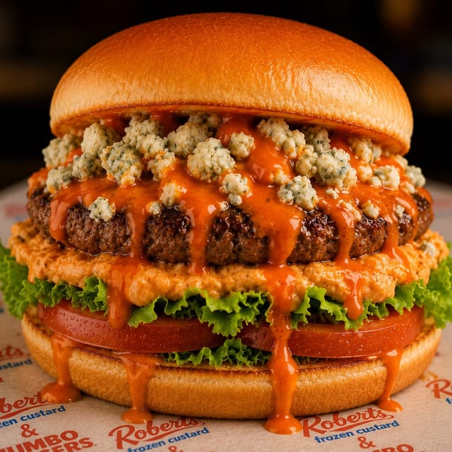 Buffalo & Bleu Cheeseburger.