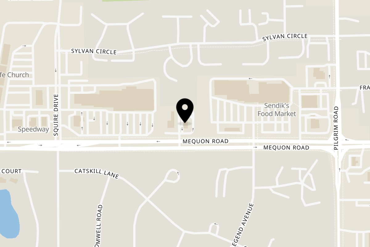 Map showing the location of Robert's Frozen Custard on N112W16040 Mequon Rd in Germantown